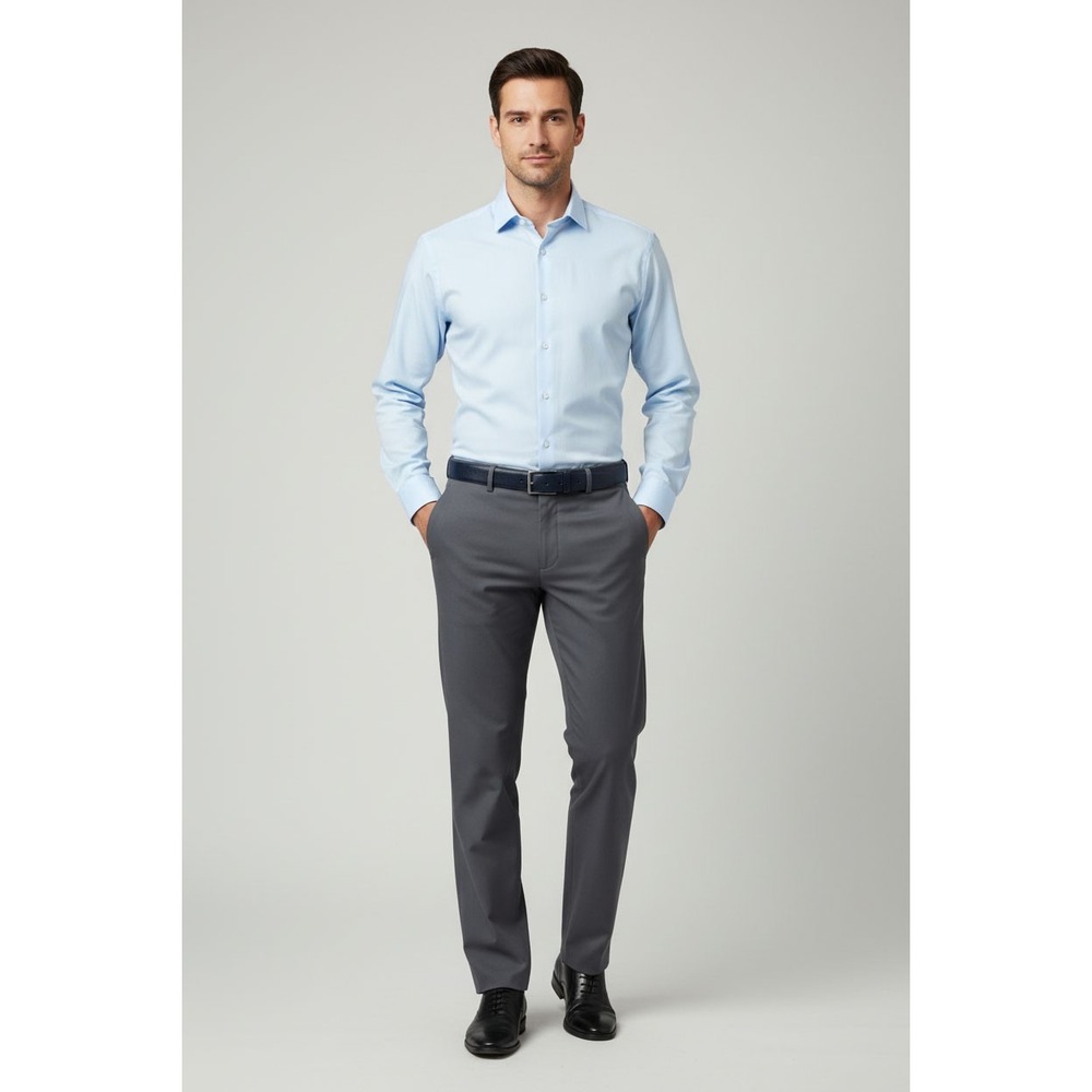 Banana Republic Mens Chino Pants Charcoal Gray Flat Front Dress Trousers 34x31.5
